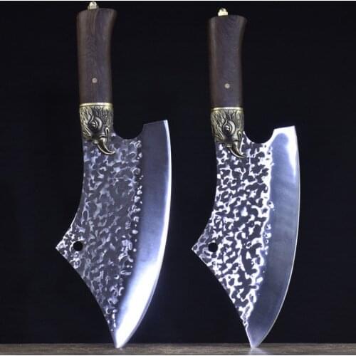 Newest 9.5 Inch Viking Knife Hunting Camping Machete Slicing Cleaver Chopper Forge Steel Kitchen Knives Copper Eagle Head Decor