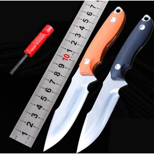 Handmade D2 steel Hunting Knife Camping Survival Knife Fixed Blade Tactical Knife G10 handle