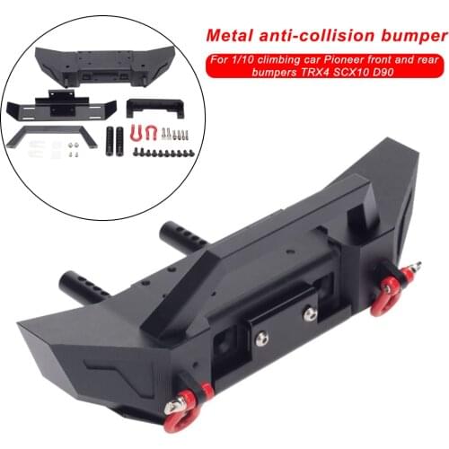 Front Bumper for 1/10 Climbing Car Pioneer Front Rear Bumper TRX4 SCX10 D90 Metal Anti-collision Bumper Replacement Accessories