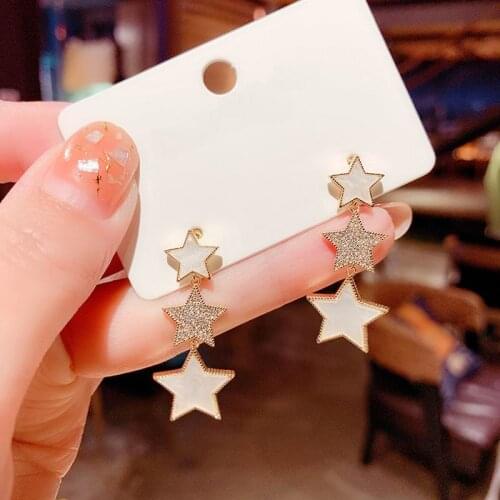 New Stars Earrings For Women Korean Style Elegant Long Drop Earings Jewelry Wholesale