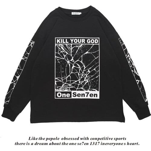 100% Cotton Printed Loose Long-sleeved Round Neck Pullover Hoodie Women Sweatshirt Ladies Pullover Couple Super Dalian Hoodies