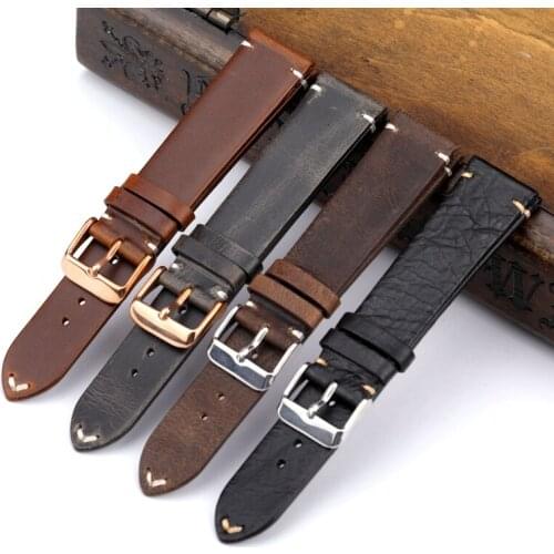 Ultra-Thin Leather Watchband 18 19 20 21 22MM Suitable For Antique Watch Bracelet Gay Black Brown Mens Bracelet