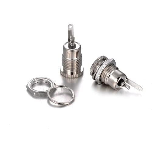 High Quality and Brand New 10Pcs 5.5x2.1mm 2 Pin DC Power Supply Jack Sockets Female Metal Panel Mount Connector