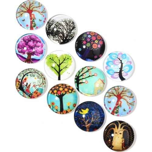 Xinyao 10mm 12mm 14mm 18mm Colorful Glass Tray Pendant Cabochon for DIY Jewelry Making