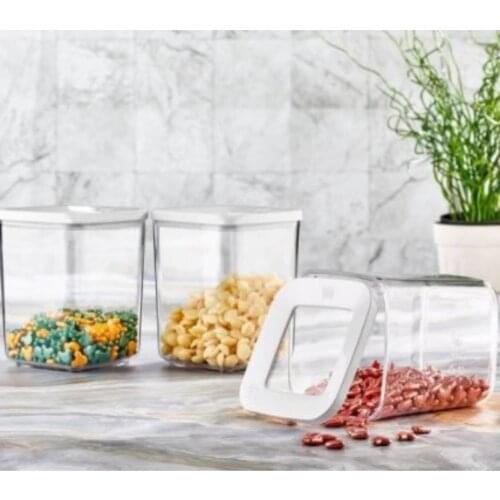 9 Pc High Quality Storage Box Food Set Organizer Kitchen Fridge Noodle Box Draw Cereal Container Jars Dried Grains Tank