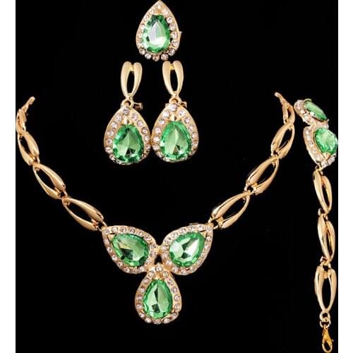 2016 Austrian Crystal Jewelry Sets For Women Fashion Jewellery & Jewerly Golden Bridal Wedding Jewelry Sets