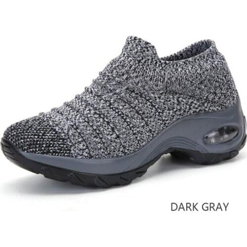 Women Knit Sock Leisure Shoes Woman Slip On Platform Shock Absorption Shoes 2020 Female Comfortable Breathable Non-slip Shoes