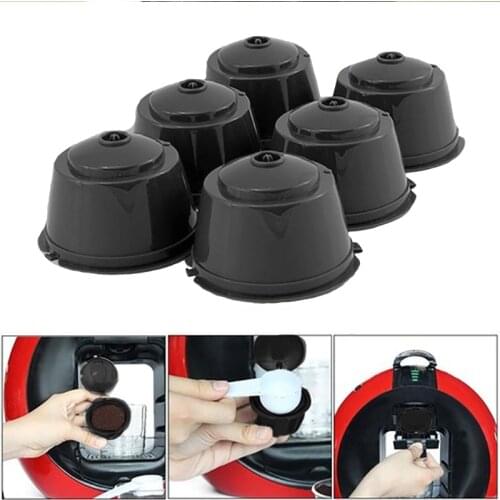 1pcs Coffee Filter Cup With Spoon Brush Fit For Dolce Gusto Reusable Coffee Capsule Filters Baskets Capsules Kitchen Cafe Tools