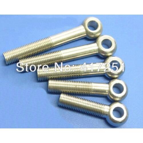 10 pieces Metric M6*60 mm 201 Stainless steel eyelet bolt Fasteners