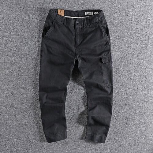 2021 new arrival Natural woven high quality Japanese loose straight versatile casual pants for men trouser 158