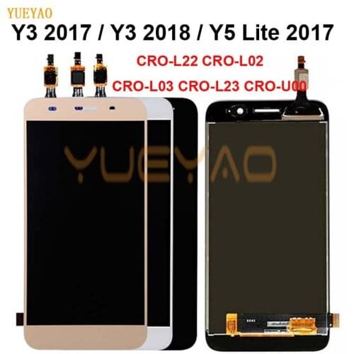 5.0'' For Huawei Y3 2017 / Y3 2018 CRO-L22 CRO-L02 CRO-L03 CRO-L23 CRO-U00 Y5 Lite 2017 LCD Display + Touch Sensor Digitizer