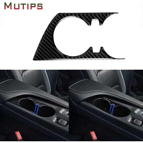 Car Water Cup Holder Panel Trim Frame Cover Carbon Fiber Sticker Accessories Interior Auto For Chevrolet Camaro 2017 2018 2019