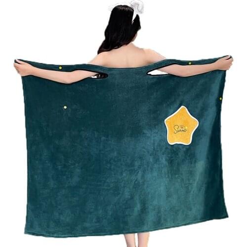 Bath Towel Microfiber Hand Hair Towels Wearable Soft Chic Beach Towel For Adults Autumn Hotel Home Bathroom Gifts Women Bathrobe