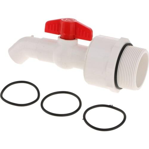Drum Faucet with 3 Gaskets, 2'' Connection, 1'' Outlet, UPVC Material, 45° Angle