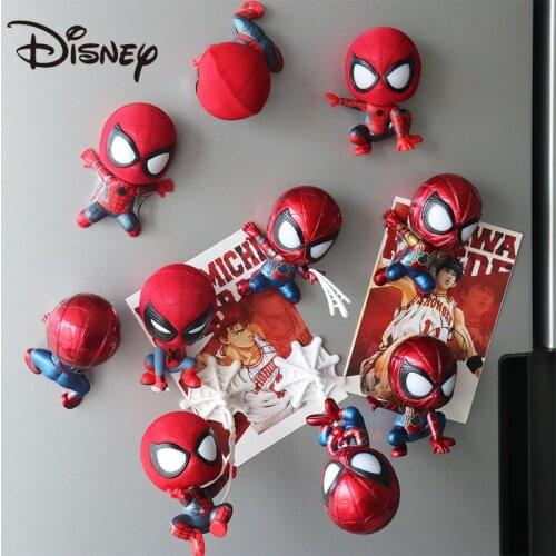 Disney Marvel Spiderman Refrigerator Magnet Decoration Toy Home Doll Three-dimensional Refrigerator Decoration