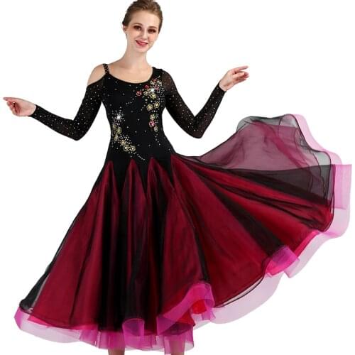 Elegant Ballroom Dance Competition Dresses Standard Professional Modern Tango Waltz Performance Gauze Festival ClothingBL1402