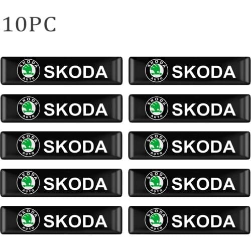 Epoxy 3D Car Resin Emblem Badge Stickers Decals For Skoda Octavia A5 A7 Fabia Superb Rapid Kodiaq Kamiq Auto Styling Accessories