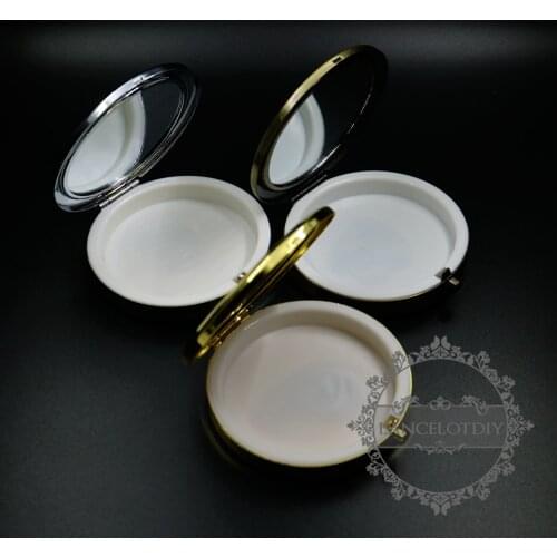 58mm setting bezel vintage style bronze,gold,silver round blank compact pocket mirror with medicine box tray 1991028