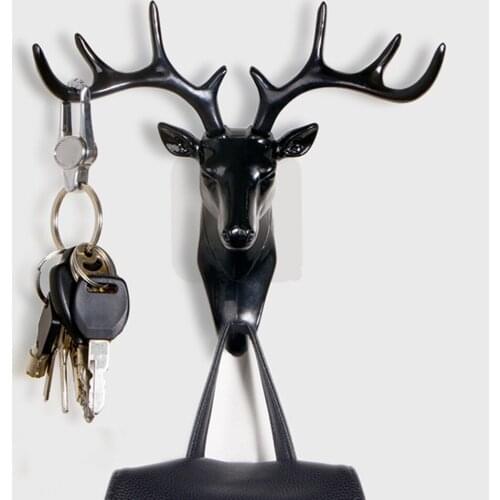 Small Plastic Wall Rack for Living Room Hat Bag Key Jewelry Rack Deer Head Decor Hook Organizer