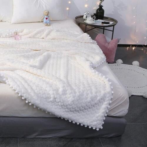 Soft White/pink/grey Blanket for Goddess Girl Imitation Rabbit Fur and Lamb Cashmere Blanket Double Thick Coral Fleece Blanket