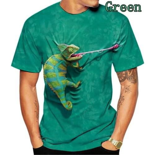 New Fashion Womens/Mens Chameleon Funny 3D Print Casual Short Sleeve T-Shirt XS-5XL