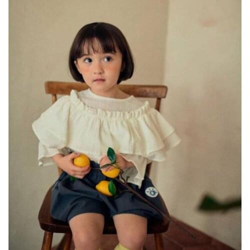 New Arrive British style Baby Shirts Tops for Kids Girls Lotus Sleeve Lace Blouses Classic Shirt Casual Fall Children Clothes