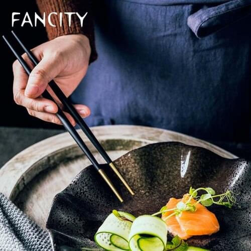 FANCITY Stainless steel chopsticks 304 household non-slip creative restaurant metal material high-end pointed tableware set
