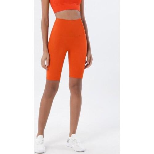 Sexy Yoga Shorts Tight Double Side Sanding No Embarrassment Line Fitness Running Pants High Waist Peach Hip Five Point Skims