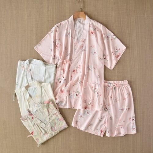 Kimono Sleepwear for Women Girl Japanese Traditional Bathrobe Pajamas Sets Woman Yukata NightgownLeisure Wear Nightgown Homewear