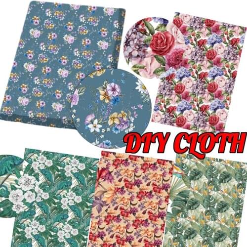 Polyester Cotton Fabric Skeleton Printed Cloth Sheet DIY Dress Supplies Handmade Bags Material Home Textile Patches 45*150cm 1pc