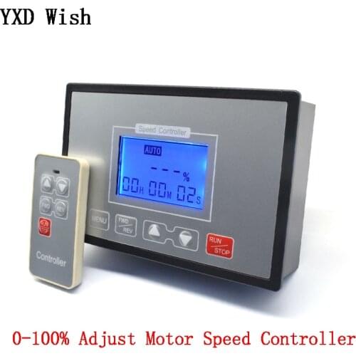 LCD Smart Digital Display 0~100% adjustable 60A PWM DC Motor Speed Controller Timing Reversible Remote Control 12V 24V 36V 48V