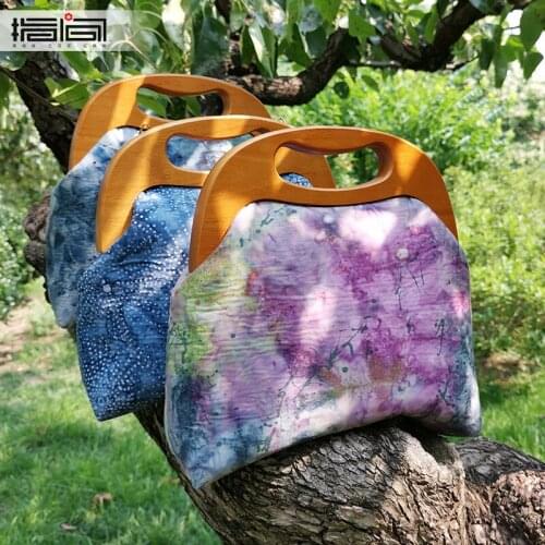 DIY hand-in-hand material bag handmade non cut and non iron patchwork arc Taiwan retro embroidery bag