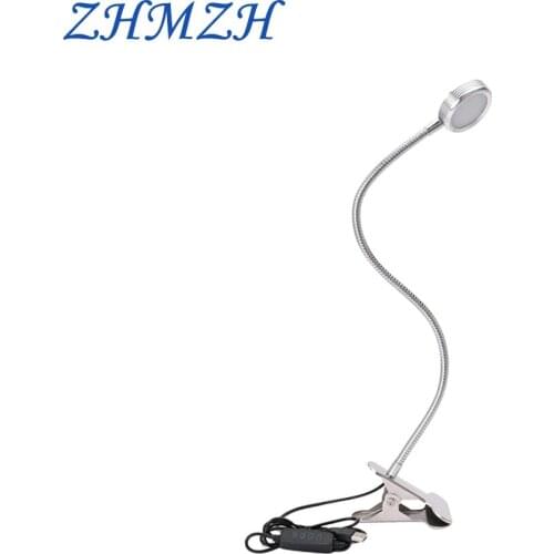 ZHMZH Led Dimmable Table Lamp Touch On/off Switch Three Modes Clip Flexible Kids Reading Lgiht USB Desk Lamp Eye Protection 10W