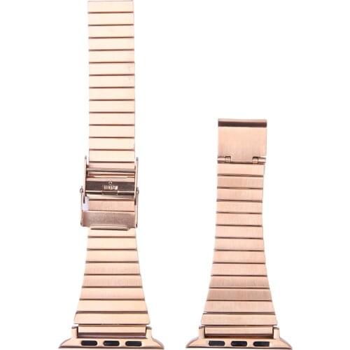 Rose Gold Thin Band for Apple Watch SE 40mm 44mm Strap Slim Stainless Steel Bracelet for Iwatch 6 5 4 38mm 42mm One Bead Stylish