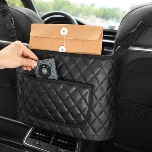 PU leather Universal Auto Seat Side Storage Box Car Seat Back Bag for Cup Key Phone Holder Travel Organizer Pocket Anti Pad