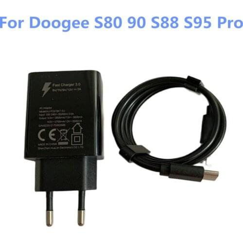 For DOOGEE S88 PRO S95 S68 S90 Pro S90C S80 Phone USB AC Adapter Charger EU Plug Travel Switching Power +USB Data Line Cable