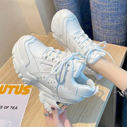 Women High Platform Breathable Shoes Winter Women Height Increased Shoe 10CM Thick Sole Trainers Sneakers Woman Deportivas Mujer