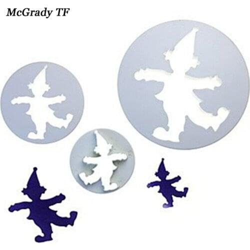3Pcs/set Clown Shape Cookie Cutters Cake Mold Flowers Baking Cake Decoration Plastic Fondant Cake Decorating Tools Cake Tools