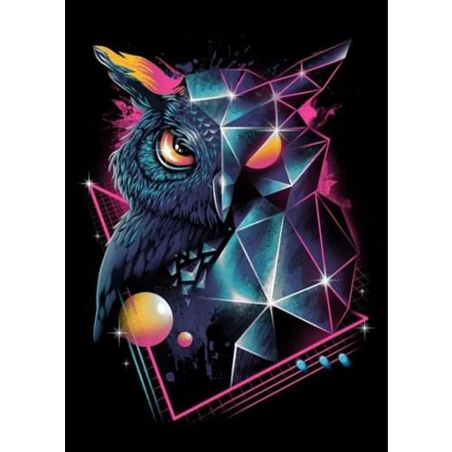 5d Diy Diamond Painting Full Circle/Square Abstract Owl Diamond Embroidery Diamond Mosaic Animal Home Decoration