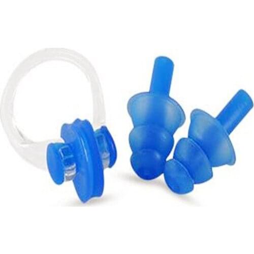 2018 New High Quality Silicone Swimming earplug adult Waterproof swimming ear plugs Soft Swim nose clip set with case Wholesale