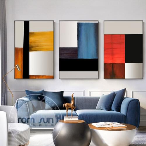 Canvas Painting Creative Retro Colors Combination Posters and Prints Wall Pictures for Living Room Modern Poster Home Decoration
