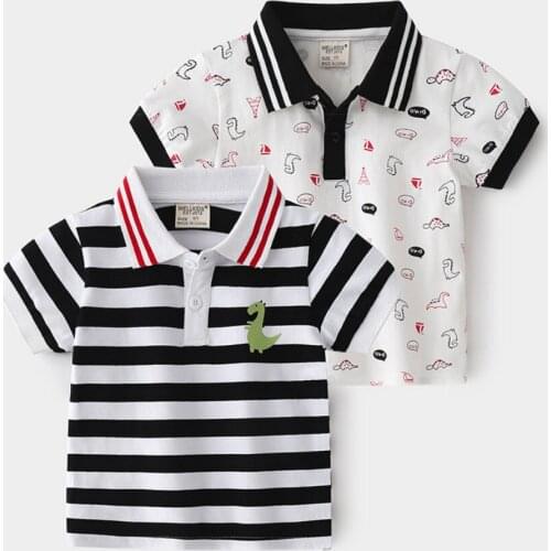 Summer Boys Polo Shirts Cartoon Short Sleeve Tops T-shirts For Children Sport Tennis Polos Shirt School Kids Baby Girls Clothes