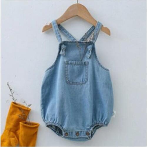 Summer Baby Boy Girl Romper Kids Baby Boy Girl Clothes Romper Infant Baby Boy Girl Romper Children Braces Cowboy Romper