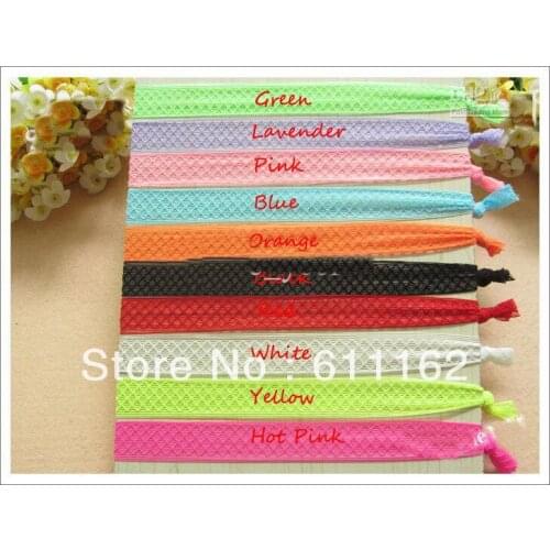 Hot Sale 10 Color Fold Over Hair Tie Hair Ribbon knot Bracelet Elastic Wristbands Baby Girls Hair Accessories