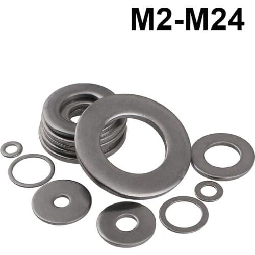 Flat Washer 316 Stainless Steel Gasket Rings M2 M2.5 M3 M4 M5 M6 M8 M10 M12 M14 M16 M18 M20 M22 M24