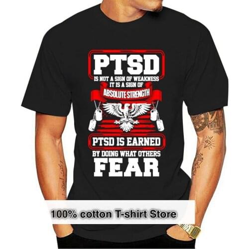 PTSD Is Earned New Mens Donald America Flag Political MAGA Liberals Tee Shirt Gift Casual Drop Ship