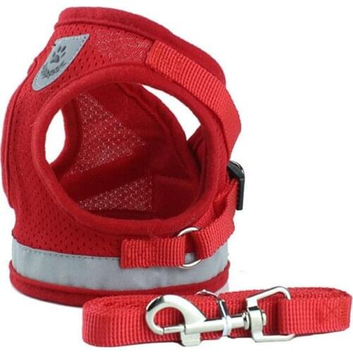 Mesh Reflective Pet Dog Collar Leash Dog Harness Leash Set for Small Medium Large Dogs Nylon Puppy Dogs Cats Harness Leash Nice