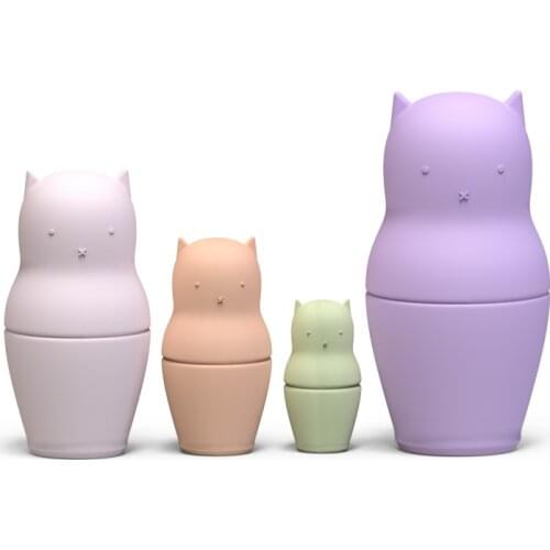 Silicone Matryoshka Doll BPA Free Intellectual Development Eco-Friendly Educational Toy DIY Gift Food Grade Material