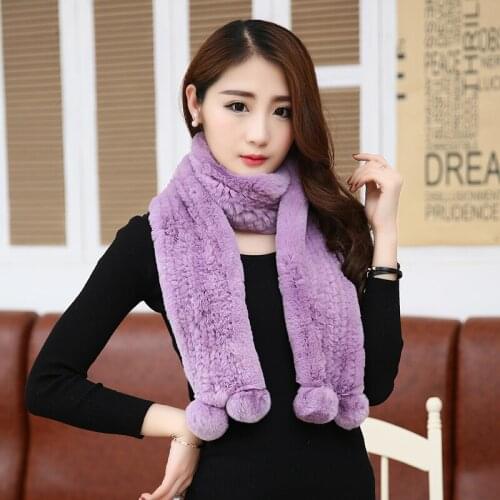 Svadilfari New Warm Winter Scarves Knit Natural Rex Rabbit Fur Scarf Women Winter Real Fur Scarfs Wraps For Women Mother Scarf
