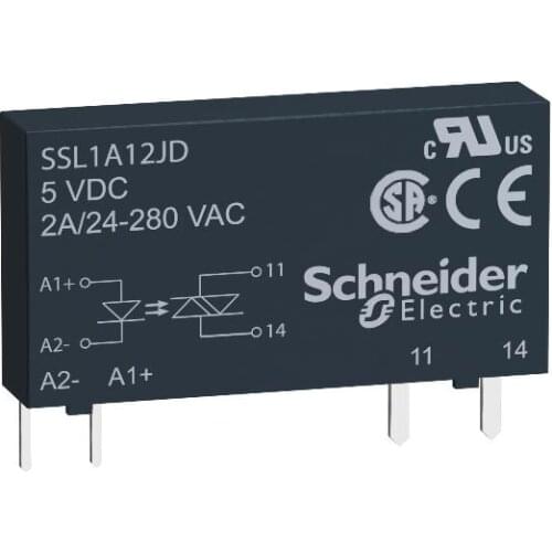 SSL1A12BDR Solid state relay, 2 A, random switching, input 15...30 V DC, output 24...280 V AC